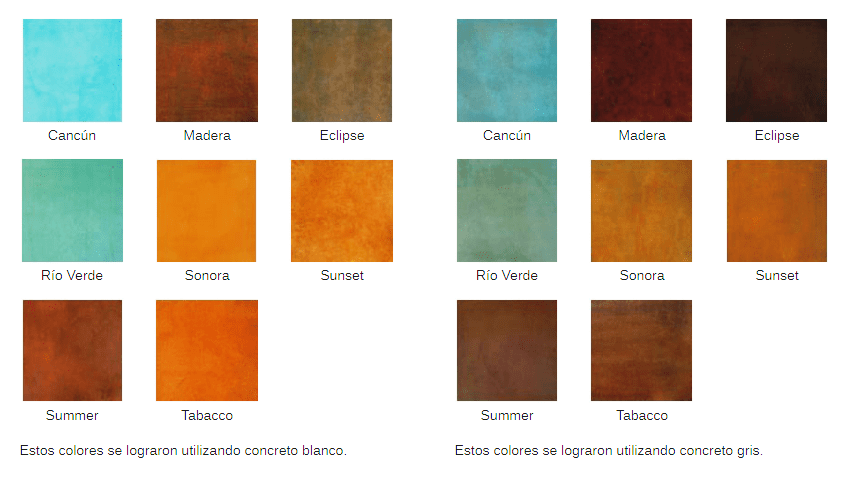 Color para concreto